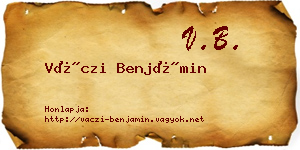 Váczi Benjámin névjegykártya